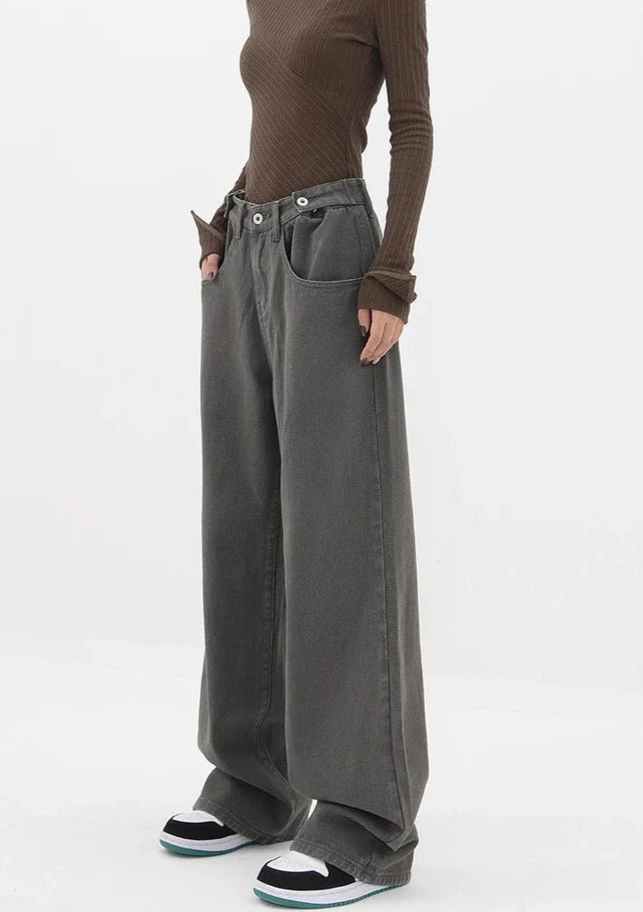 Casual jeans med hög midja
