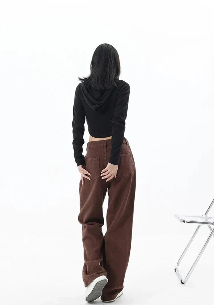 Casual jeans med hög midja
