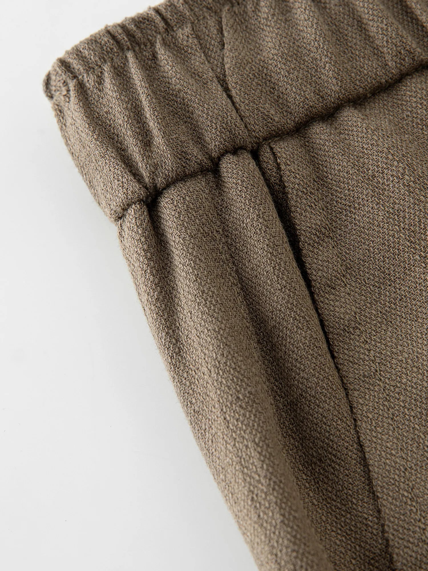 Linne Raka Resår Hög Midja Casual Byxor