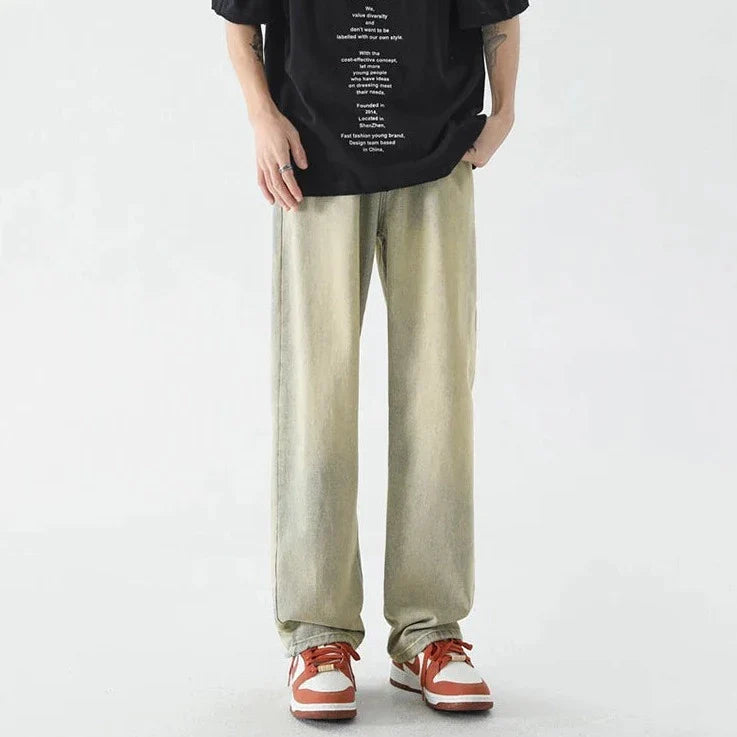 Retro lösa raka jeans