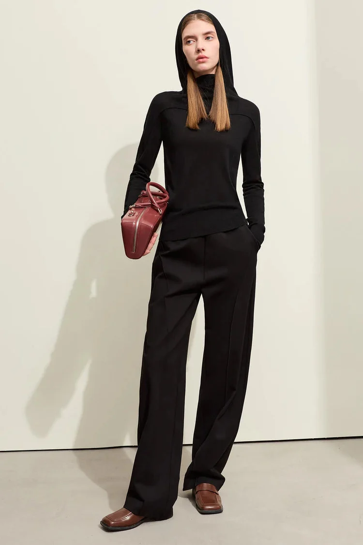 Slim-fit tröja med huva