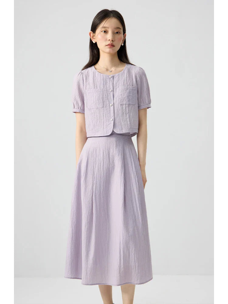 Avslappnad mjuk, lös topp och kjolset