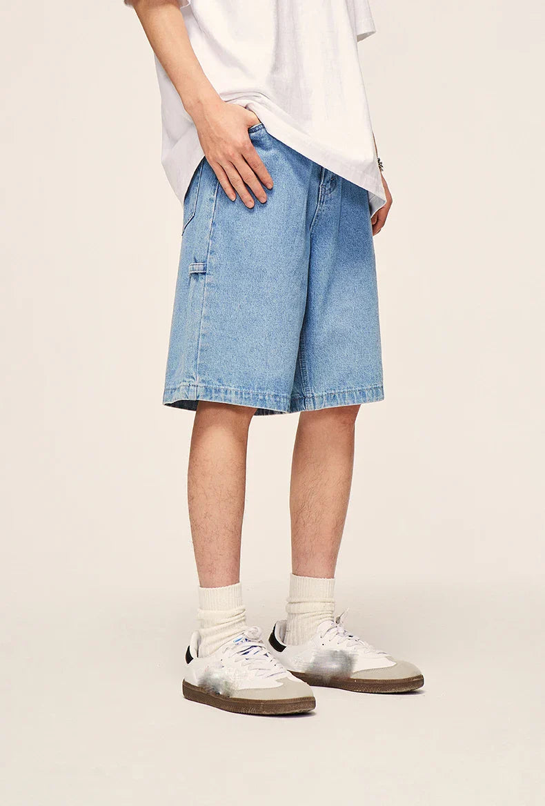 Vintage tvättade jeansshorts med raka ben