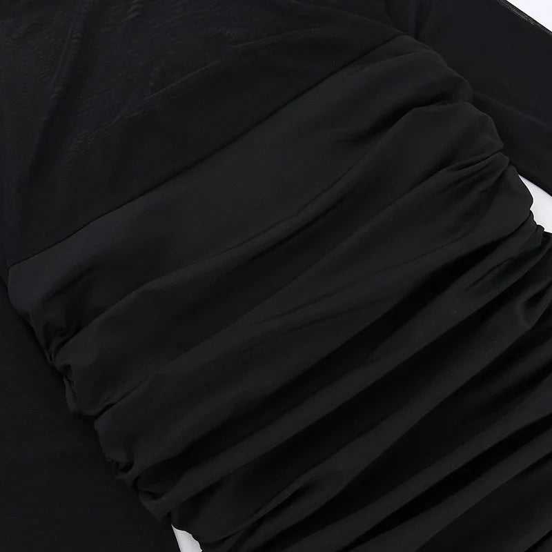Genomskinlig svart bodycon-klänning