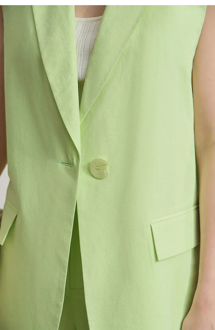 Set med lösviktslinne och shorts i bomull och linne