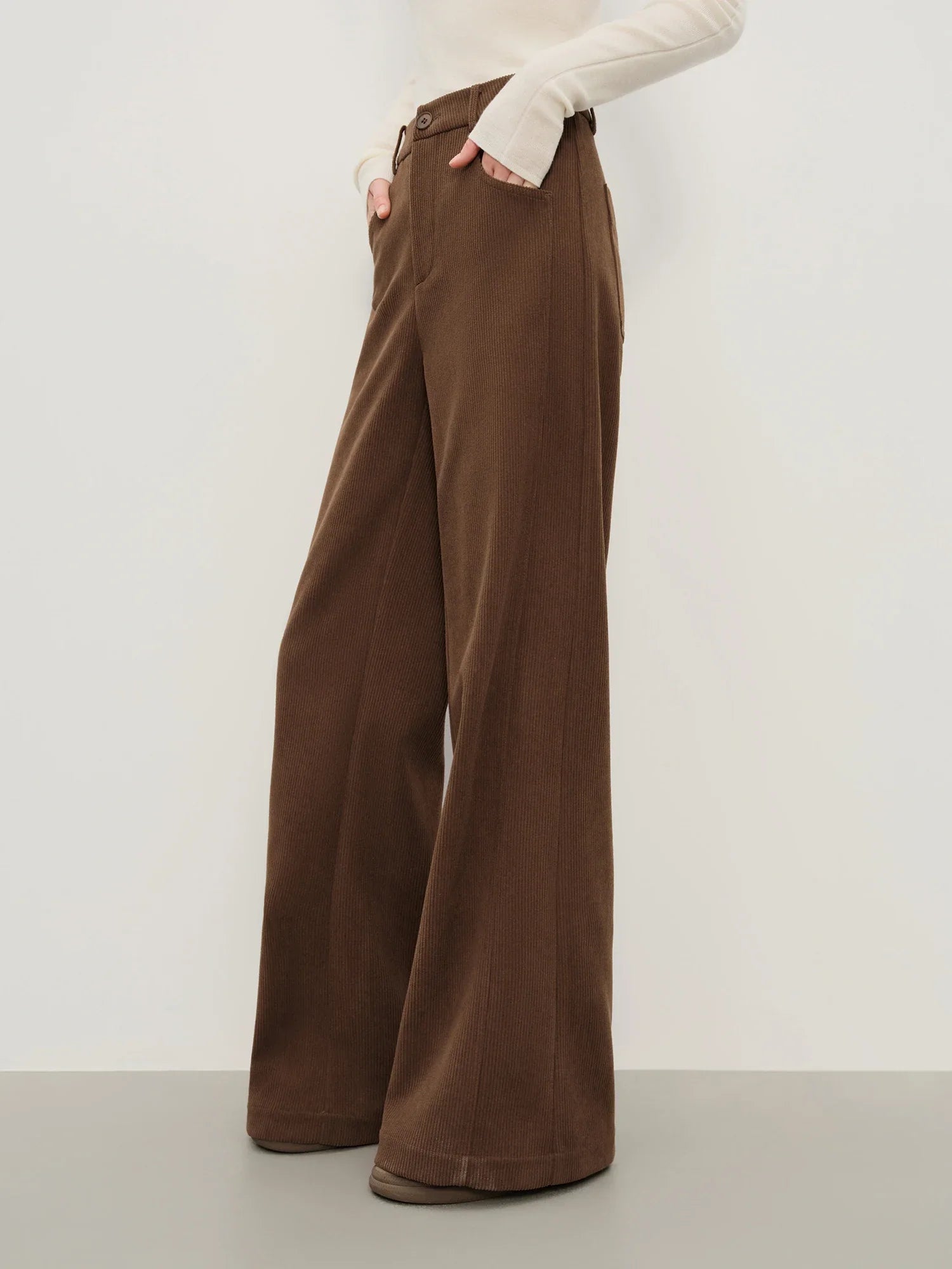 Casual byxor i fiskbensmönster