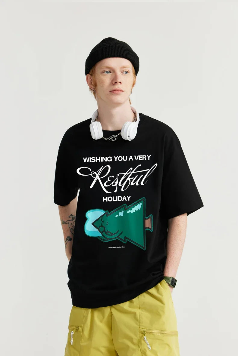 T-shirt med julgranstryck