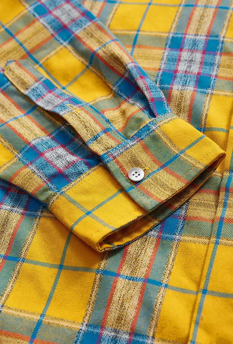 Colorblock rutig oversized skjorta