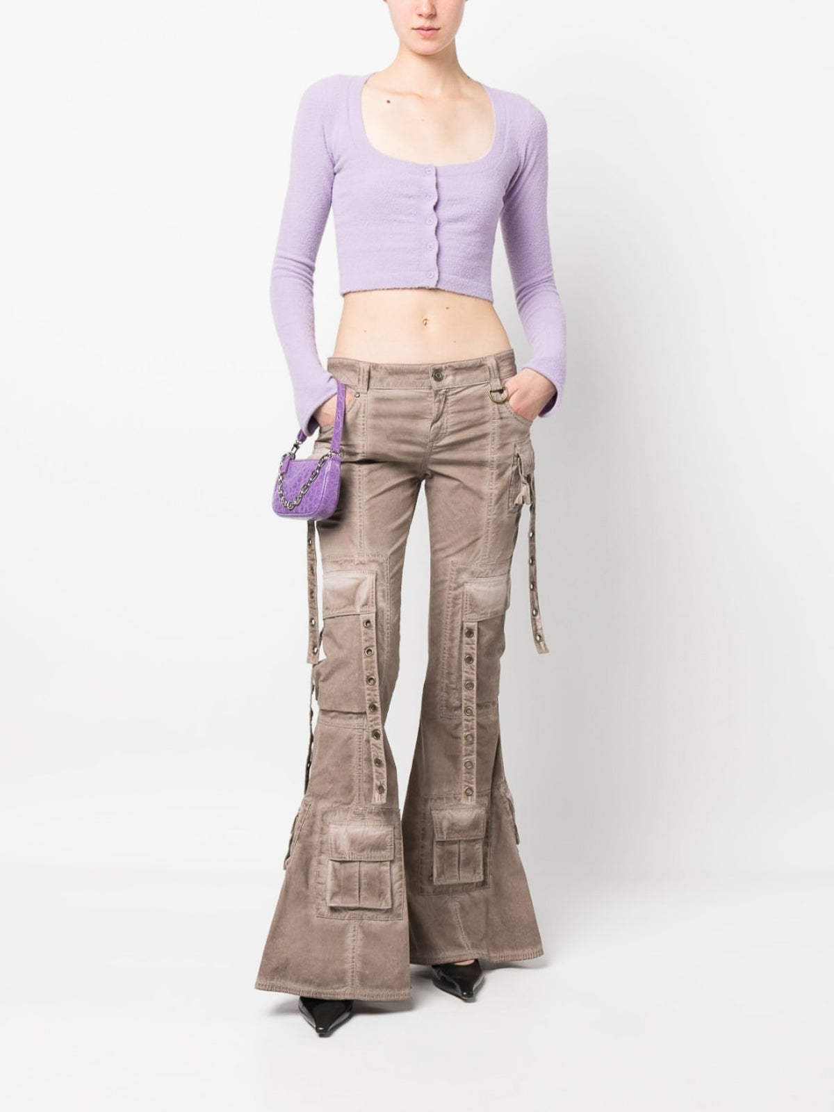 Bootcut cargo byxor