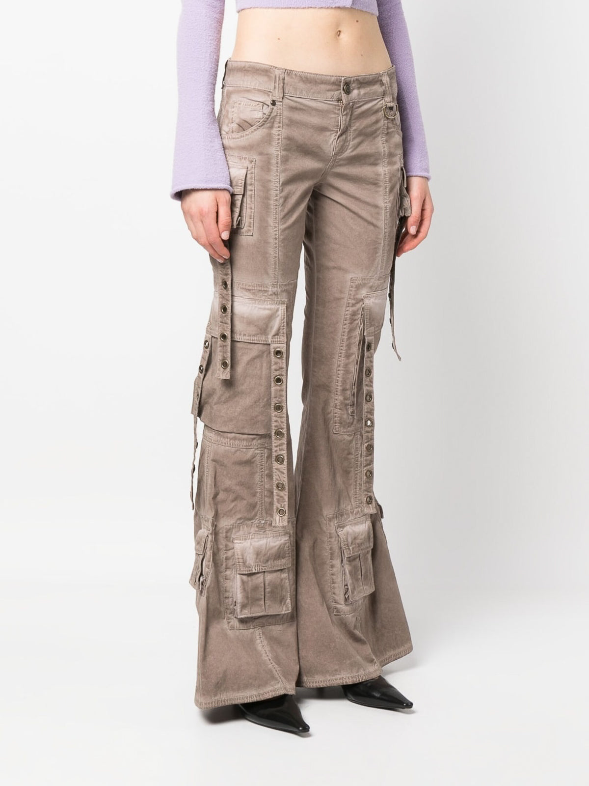 Bootcut cargo byxor