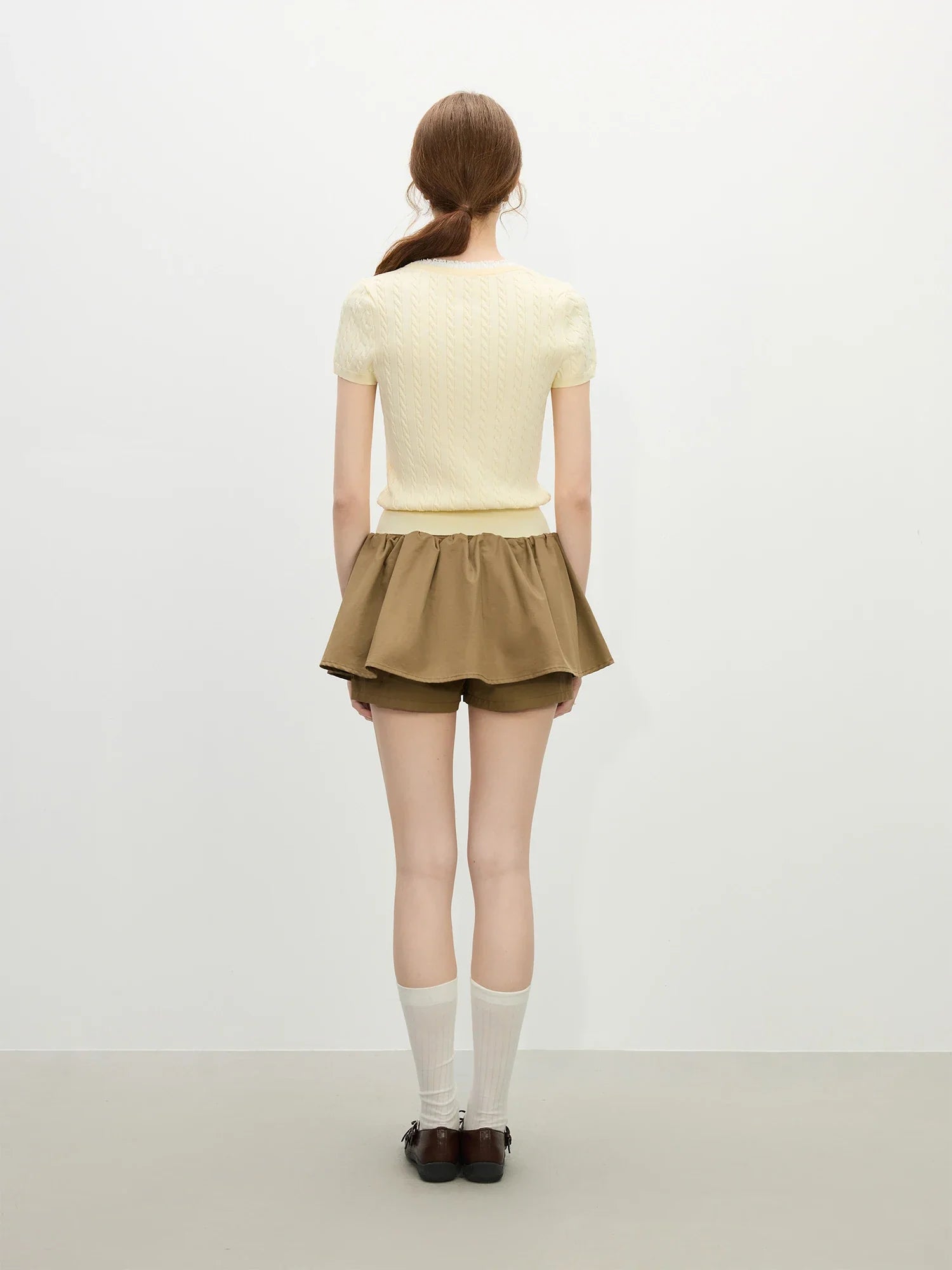 Kabelstickad Slim Fit Topp