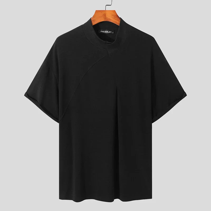 T-shirt med turtleneck och korta ärmar