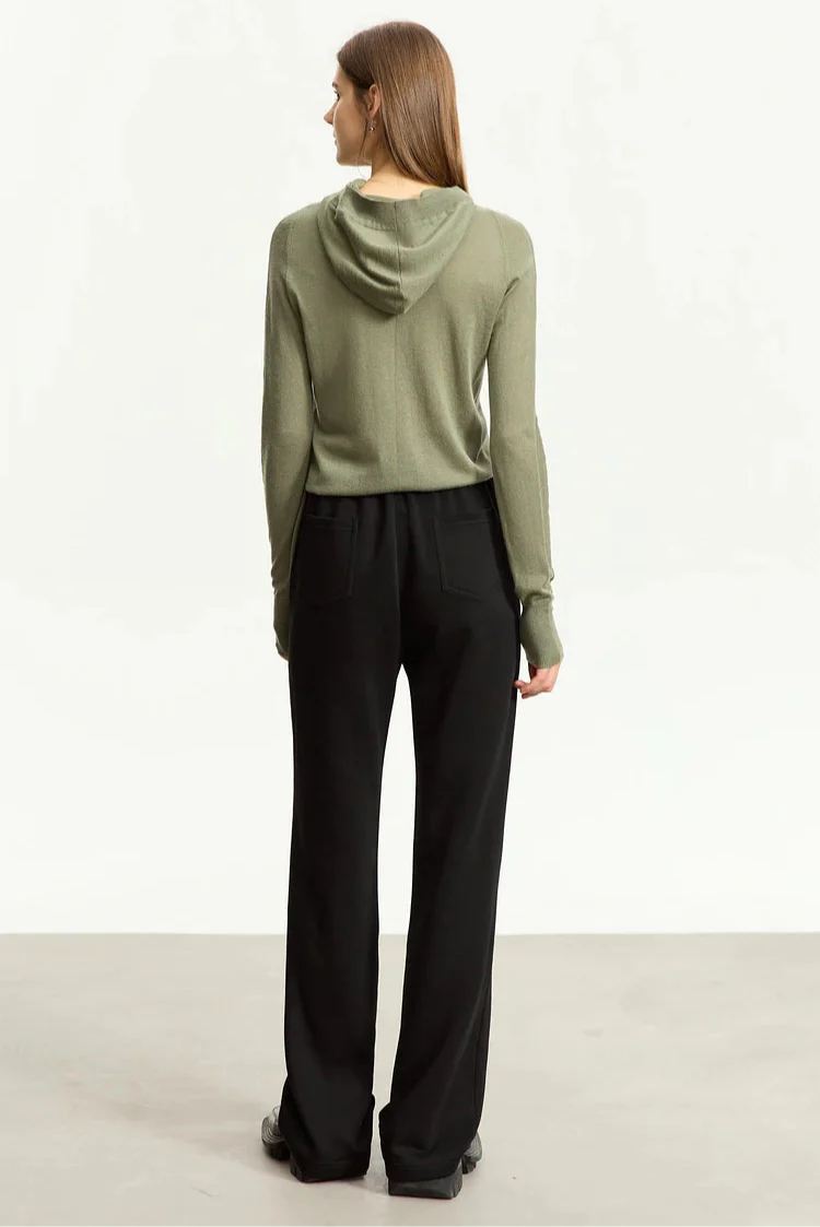 Slim-fit tröja med huva