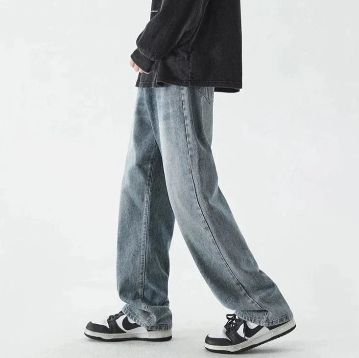 Retro lösa raka jeans