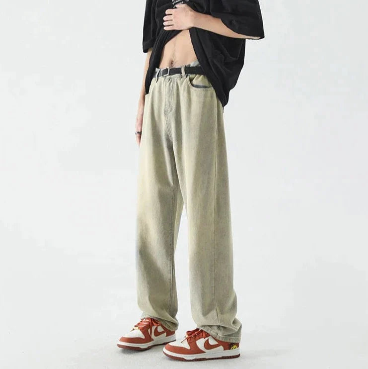 Retro lösa raka jeans