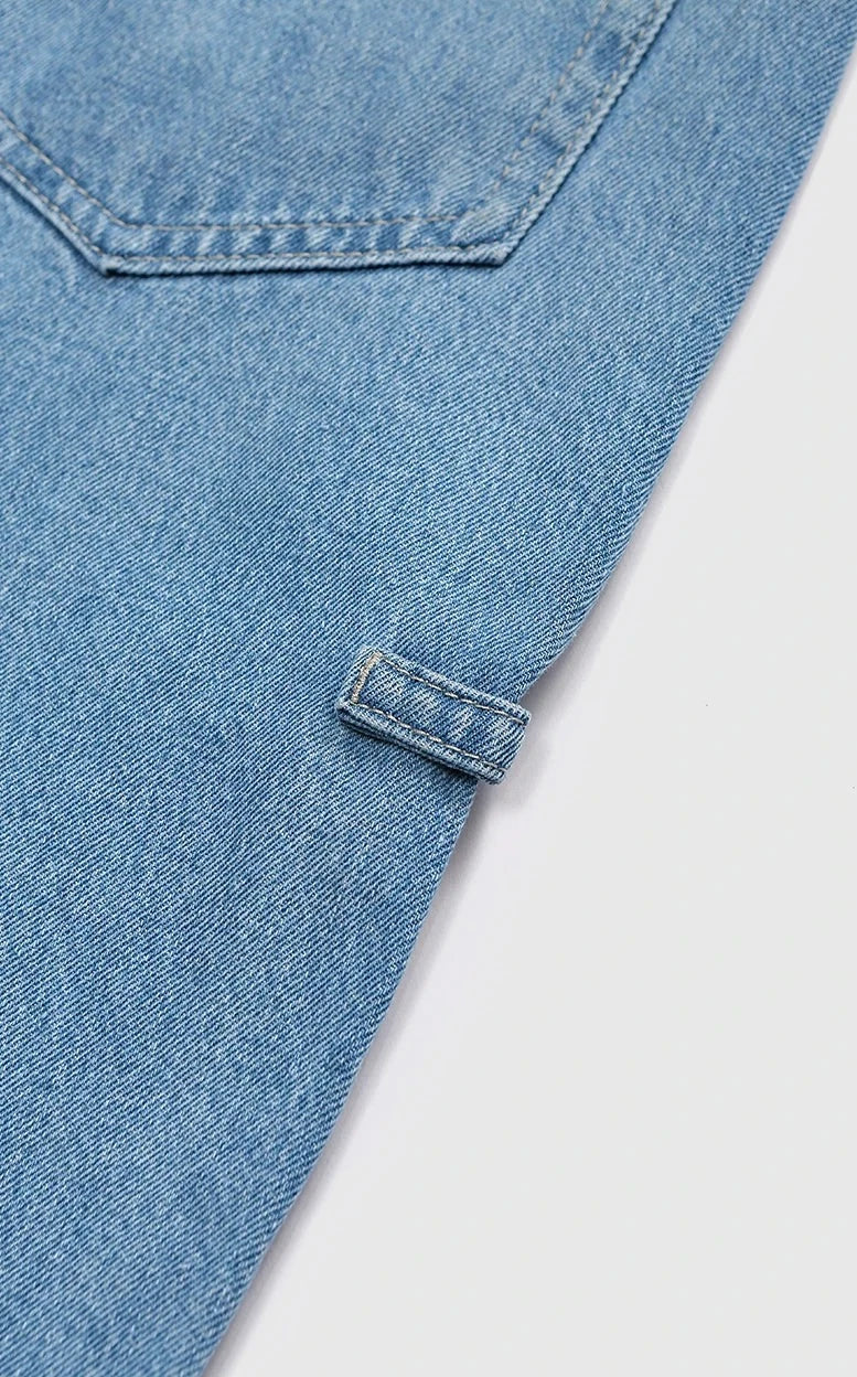 Vintage tvättade jeansshorts med raka ben