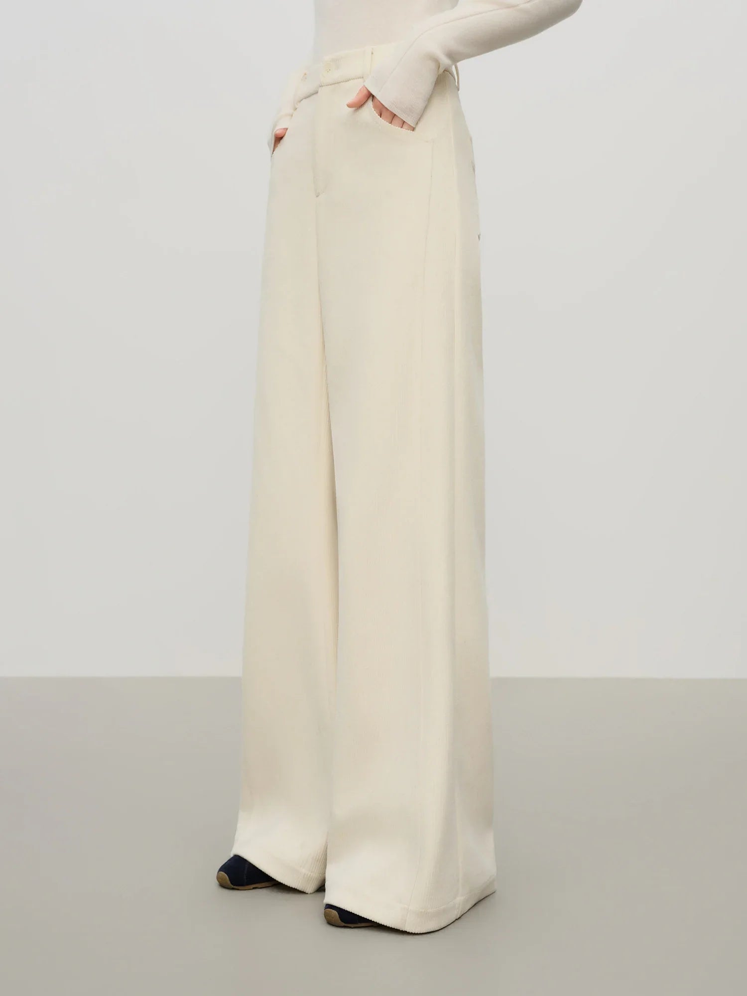 Casual byxor i fiskbensmönster