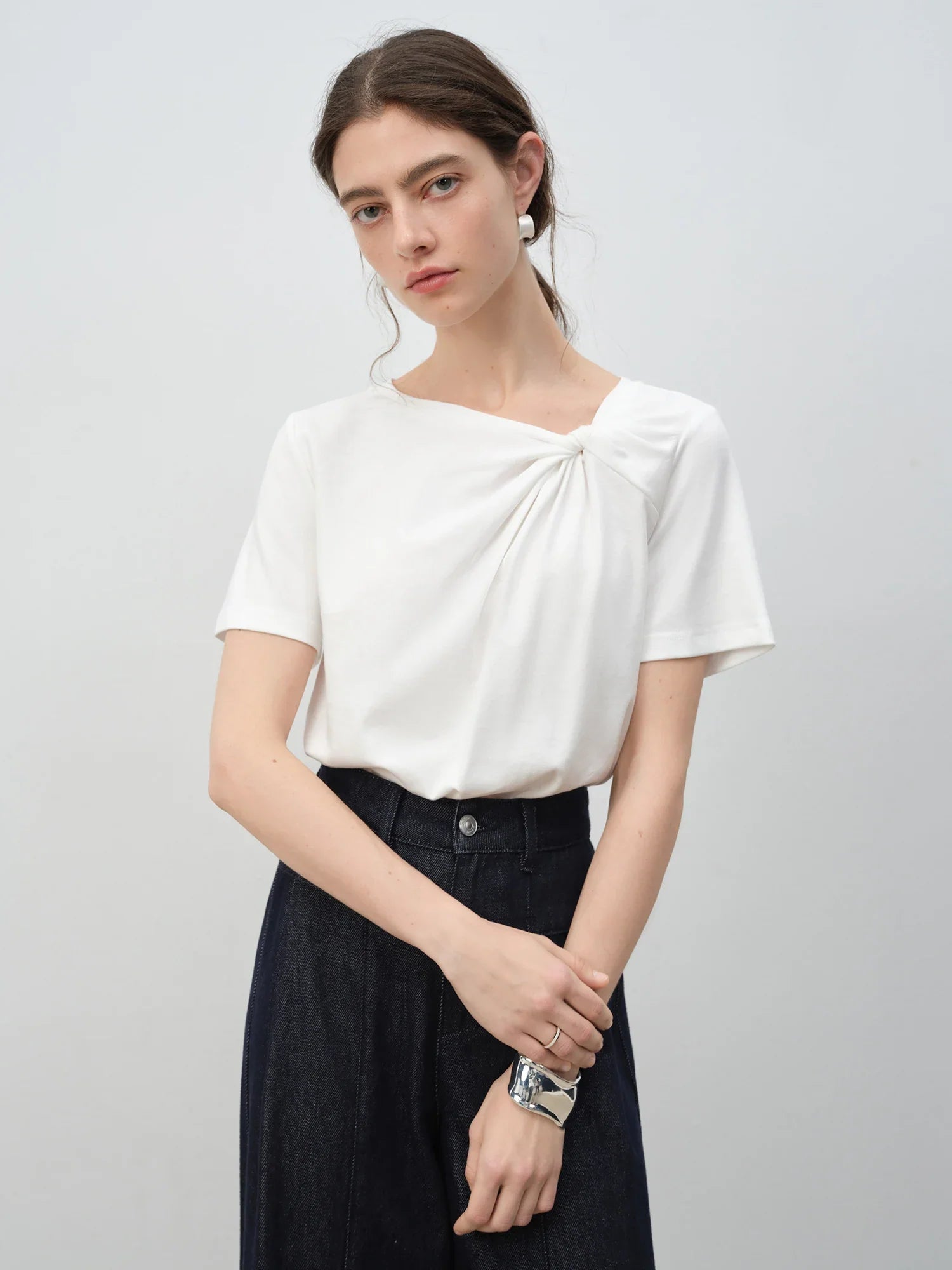 Kortärmad t-shirt med vridning