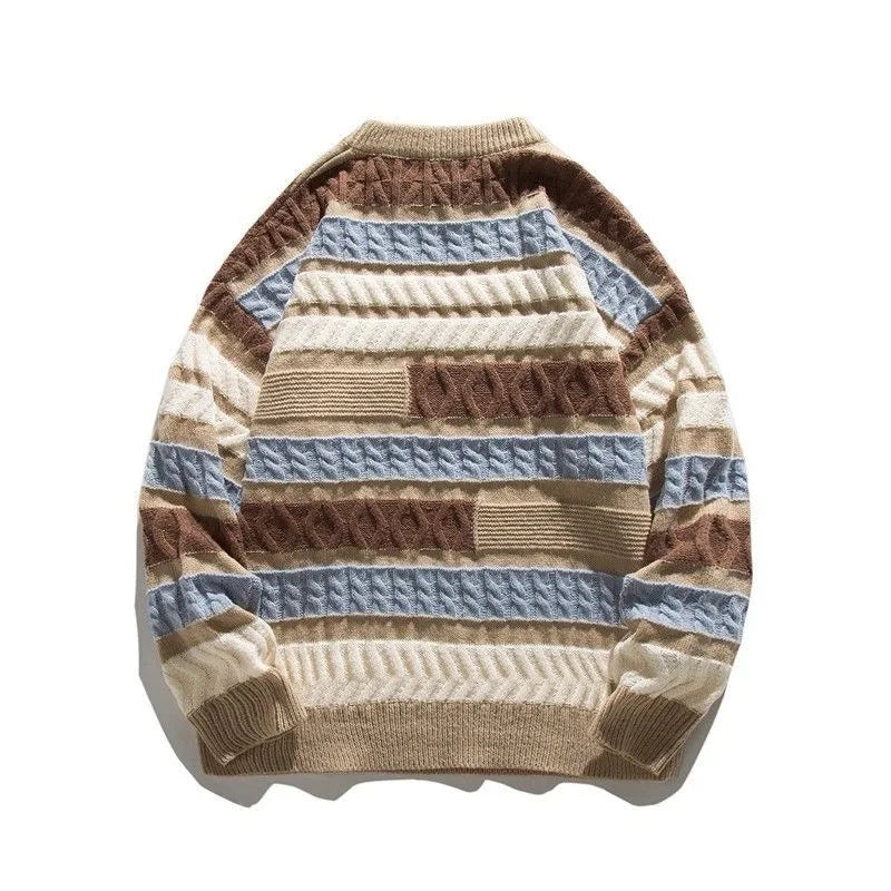 Kontrasterande brokadtröja med patchwork