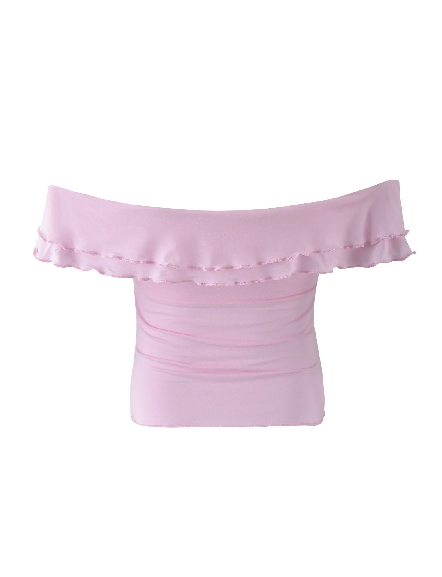 Texturerad tvinnad rosa topp med byxor