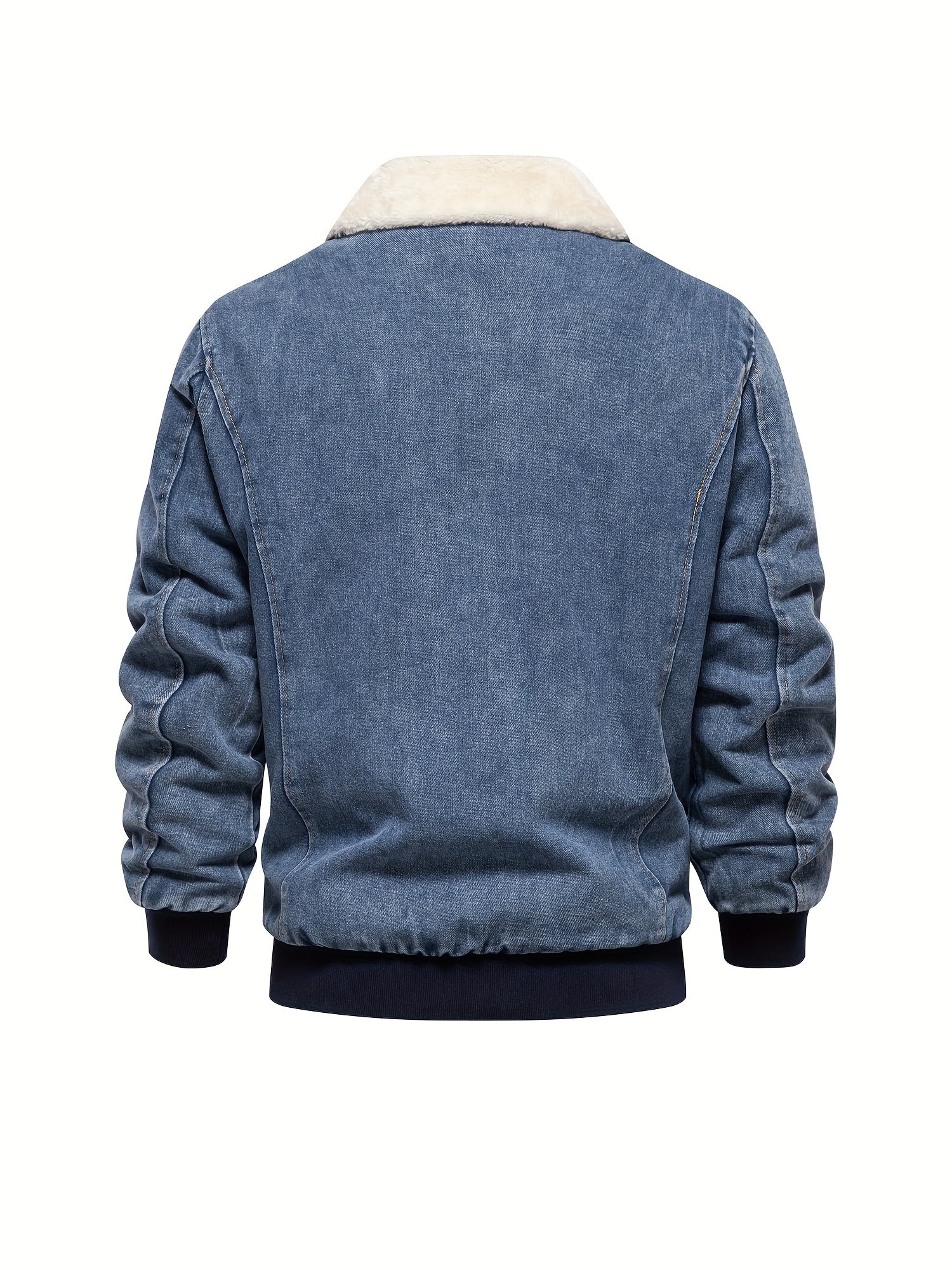 Denim fleecejacka för män