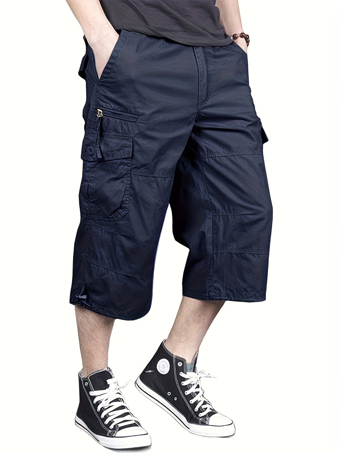 Casual cargo capri shorts för män i street style