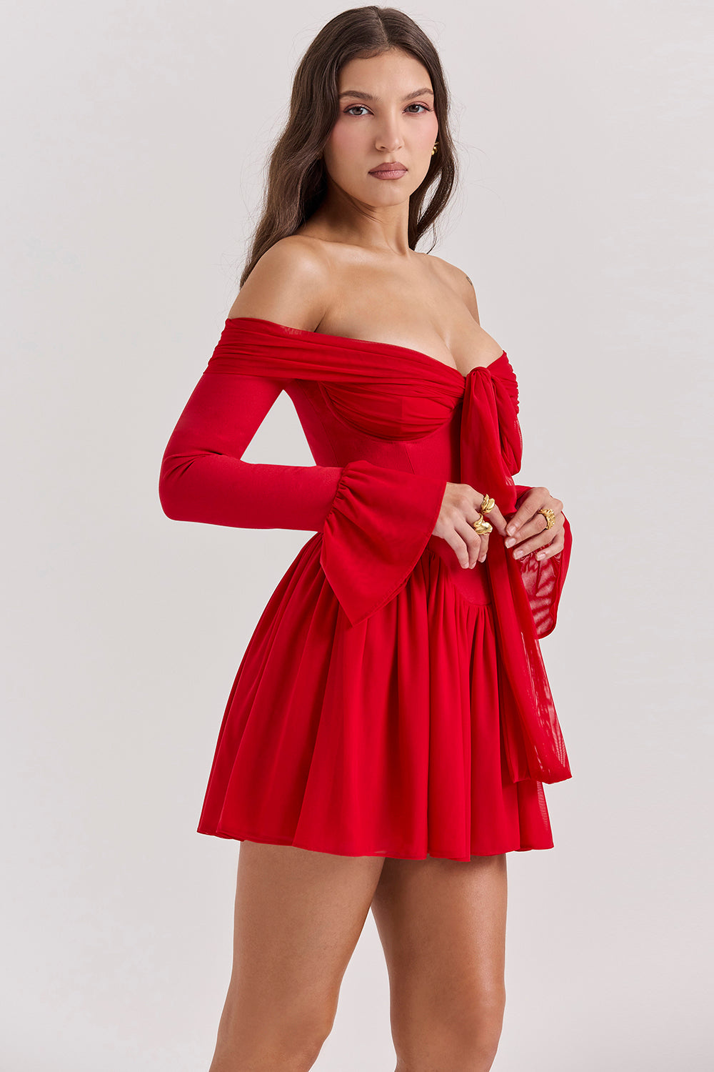 Off shoulder klänning