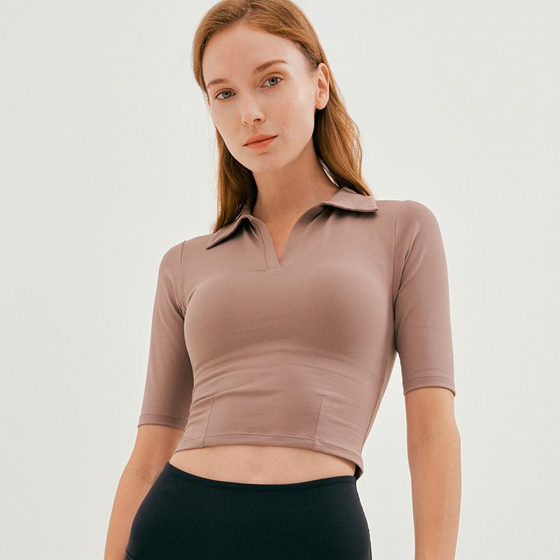 V-halsad cropped yogatopp