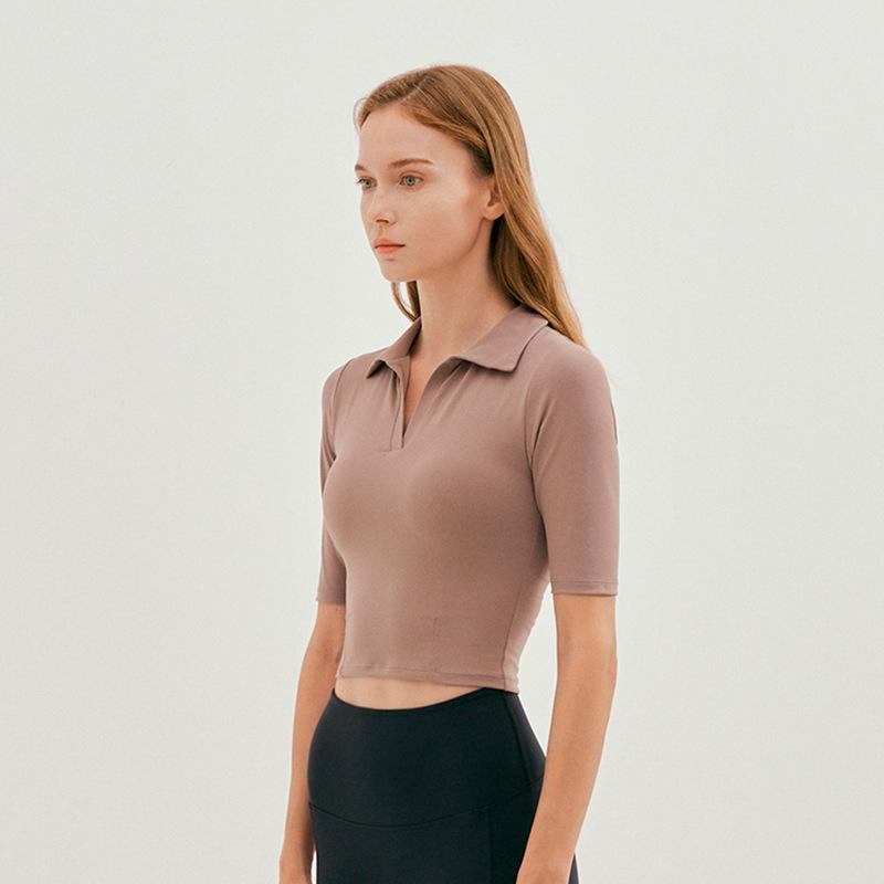 V-halsad cropped yogatopp