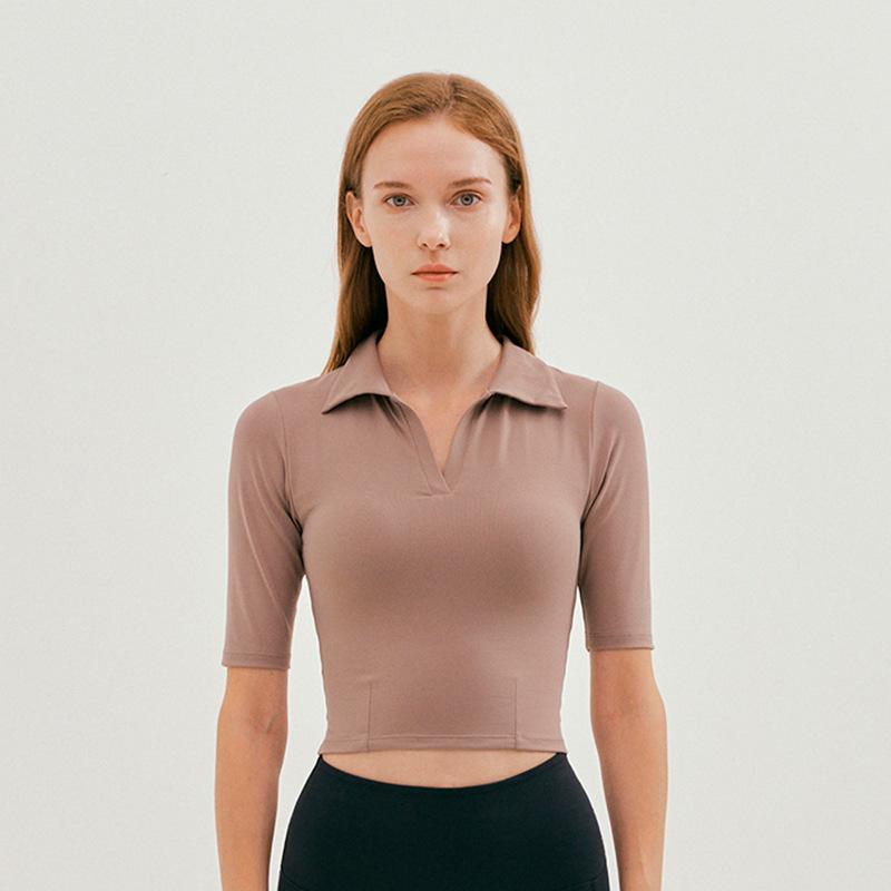 V-halsad cropped yogatopp