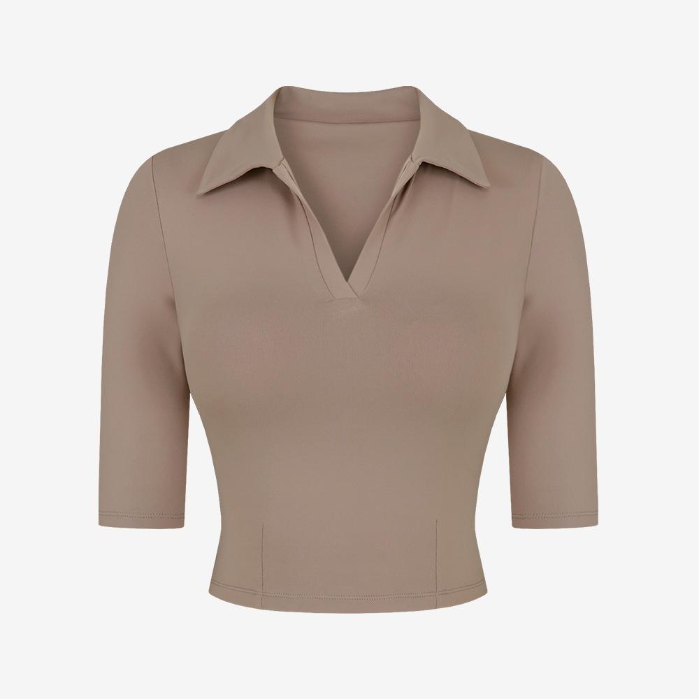 V-halsad cropped yogatopp