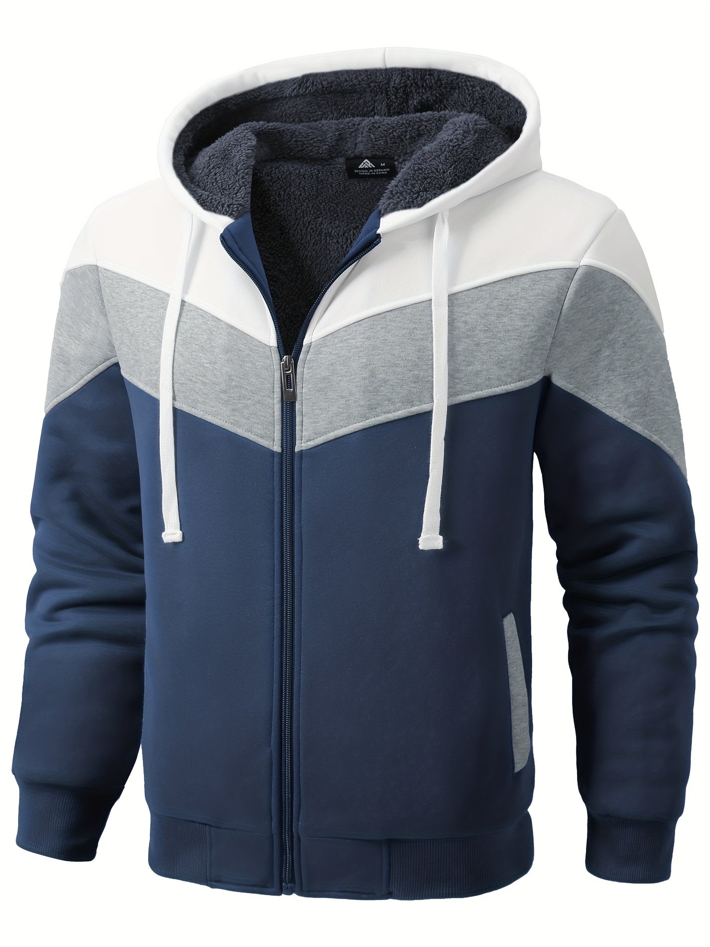 Må ngsidig päls hoodie för män