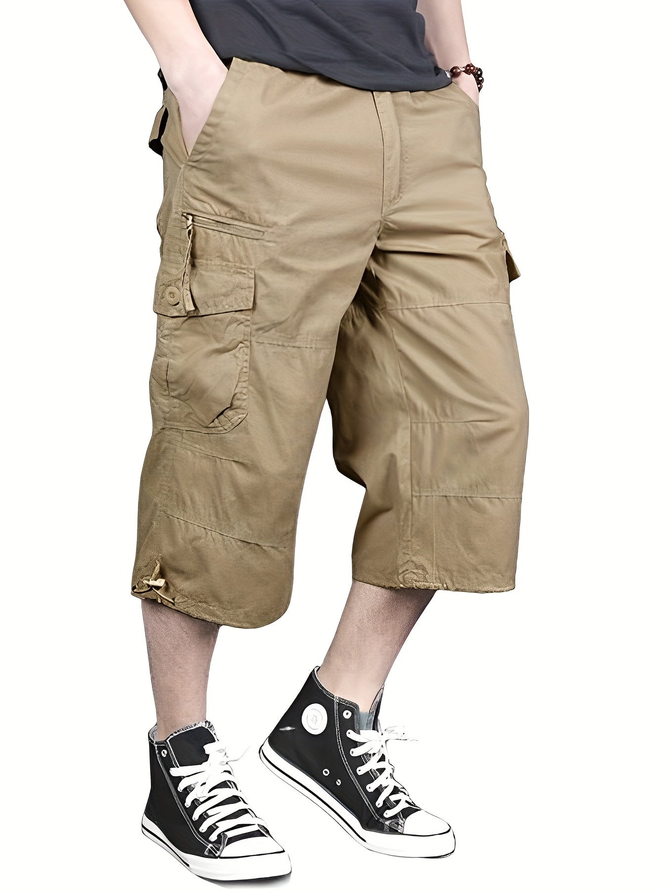Casual cargo capri shorts för män i street style