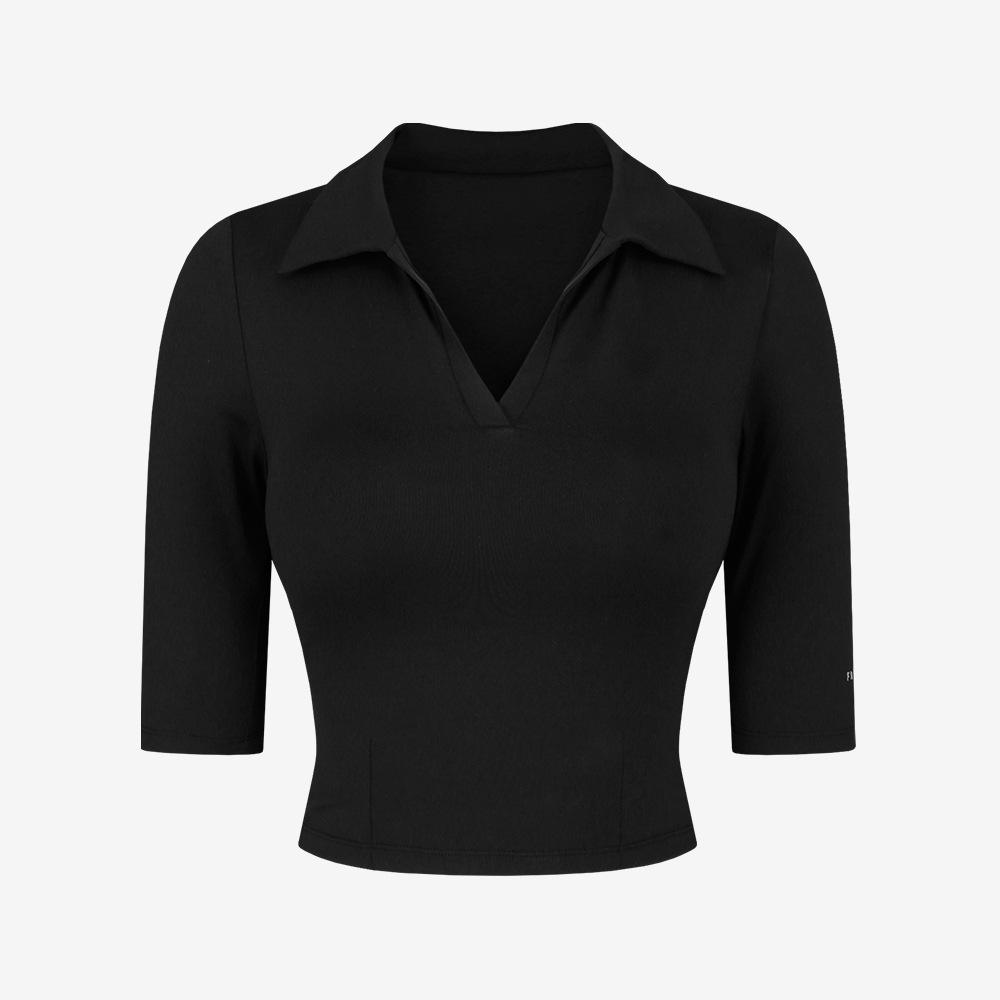 V-halsad cropped yogatopp