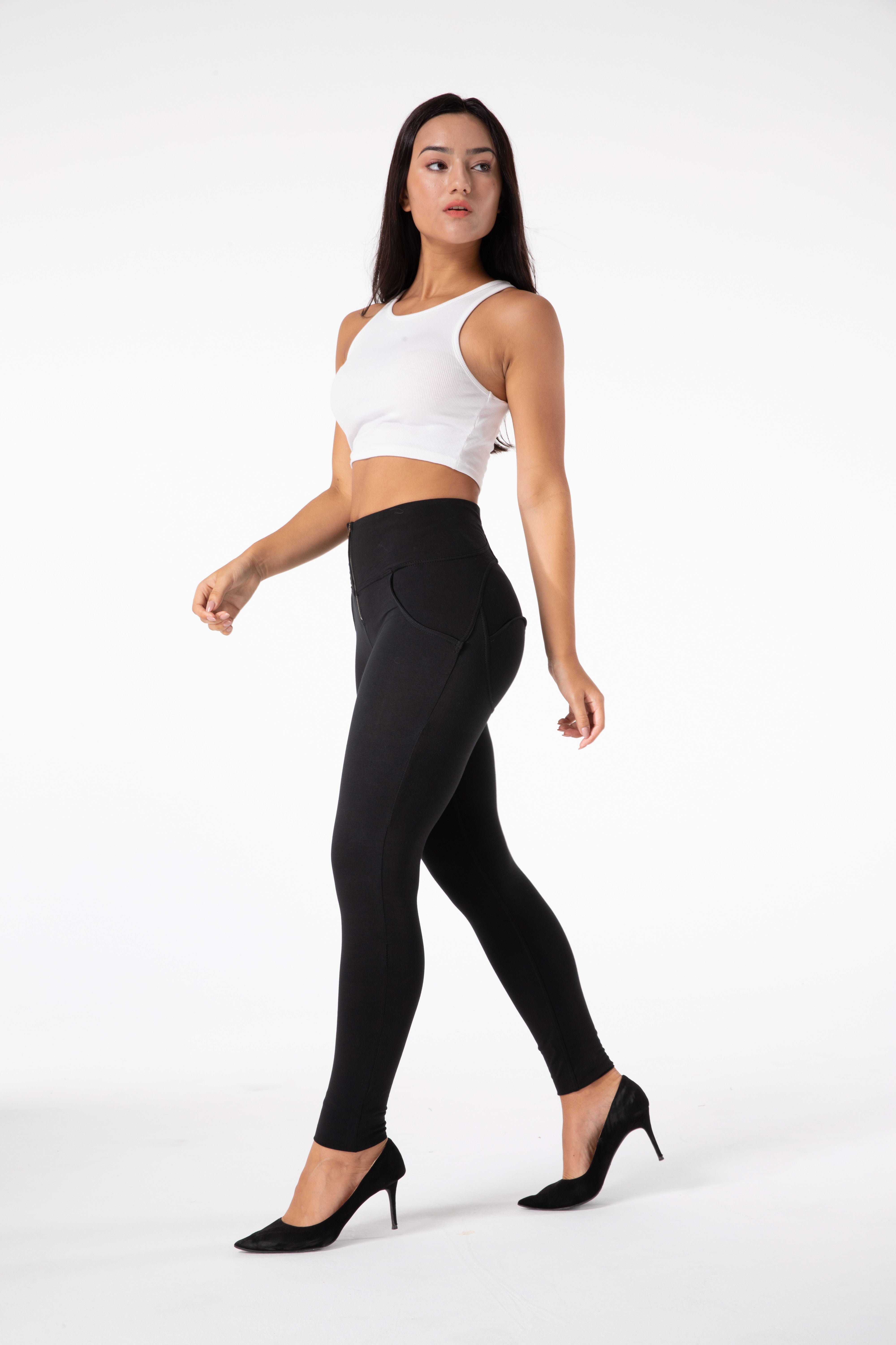 Tajta svarta leggings med hög midja