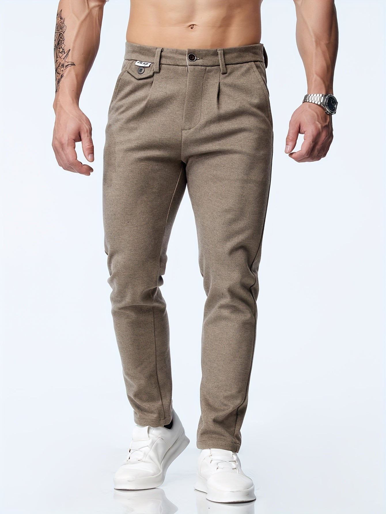 Casual byxor med rak stretch för män