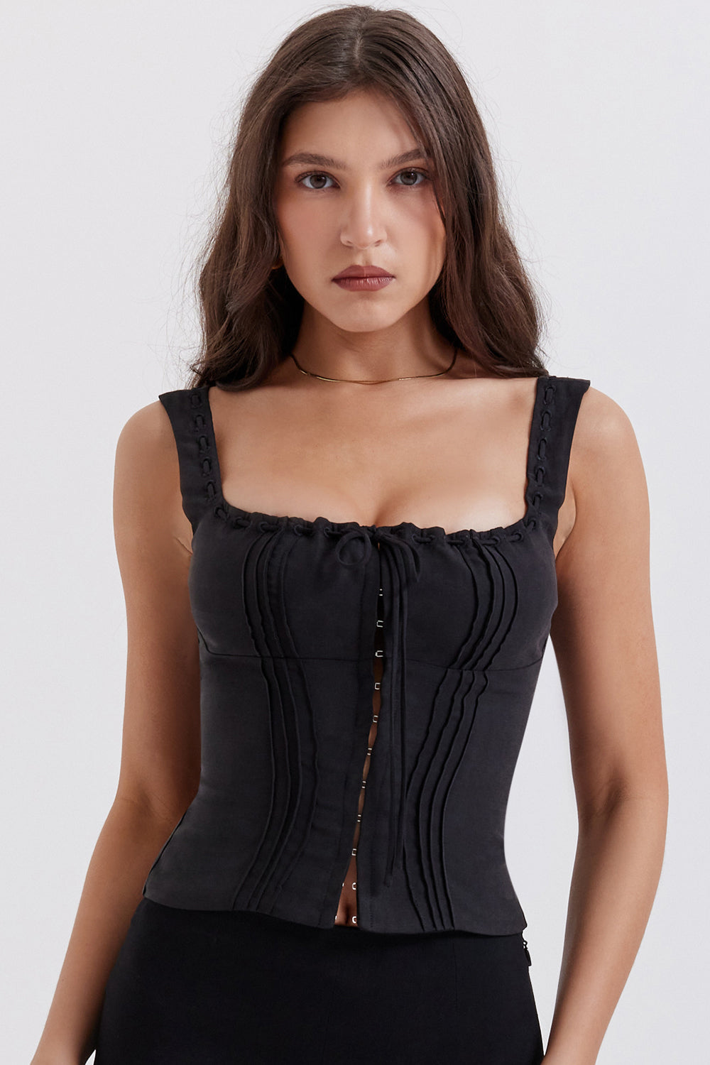 Texturerad svart topp
