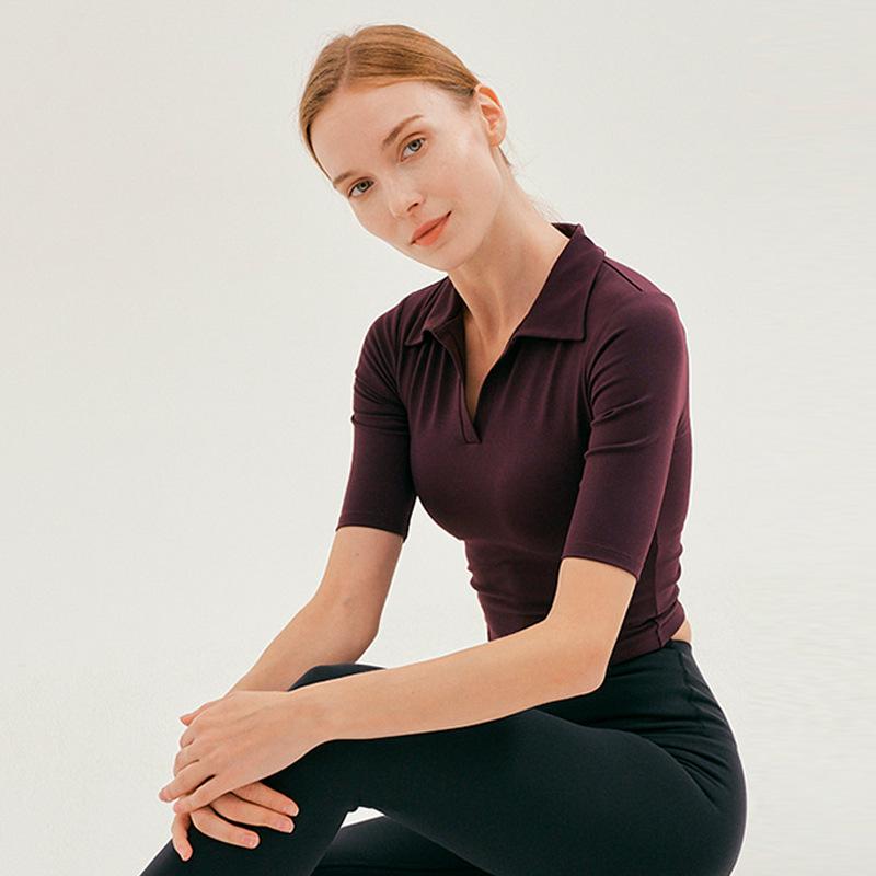 V-halsad cropped yogatopp