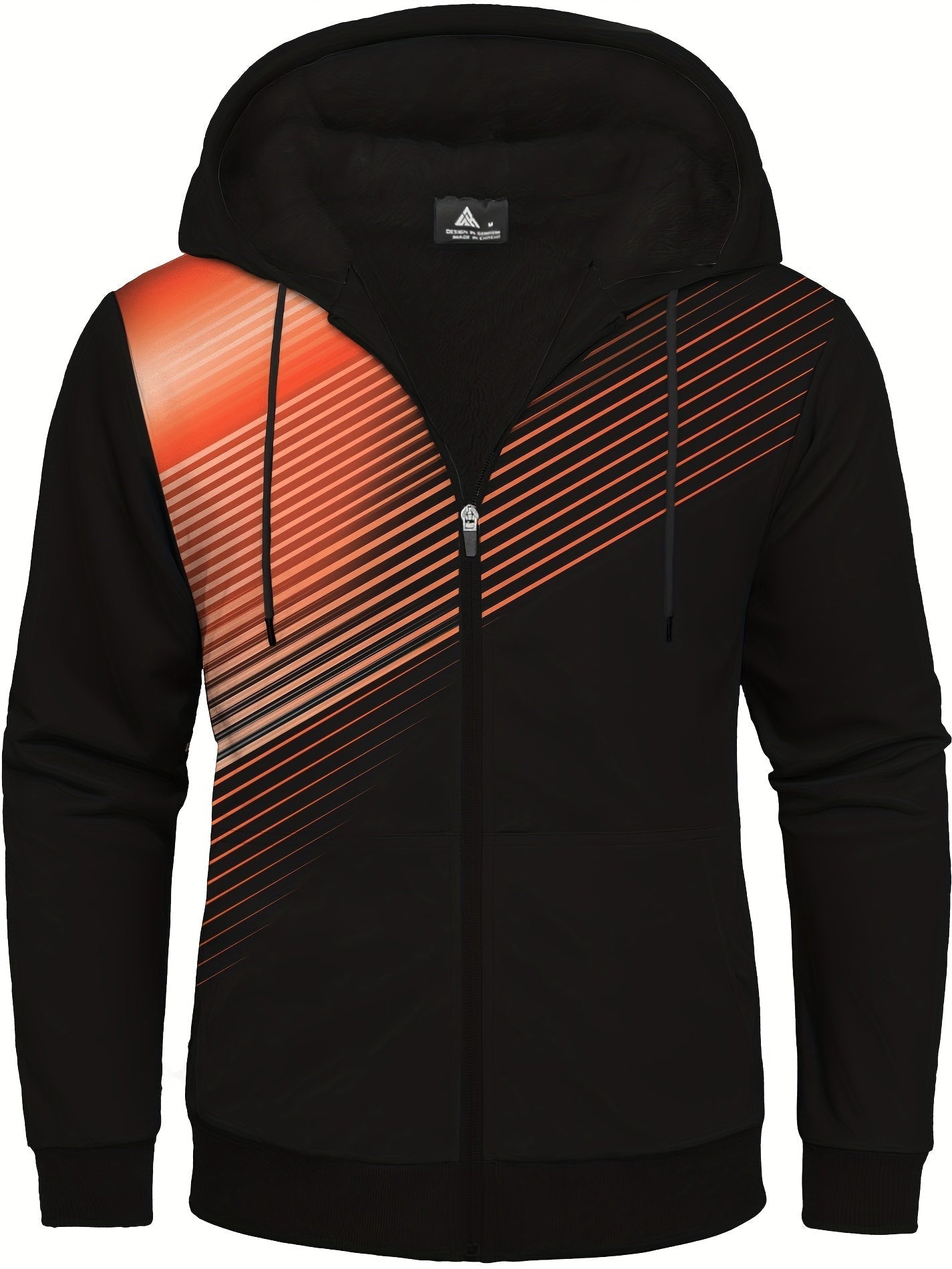 Randig päls hoodie för män