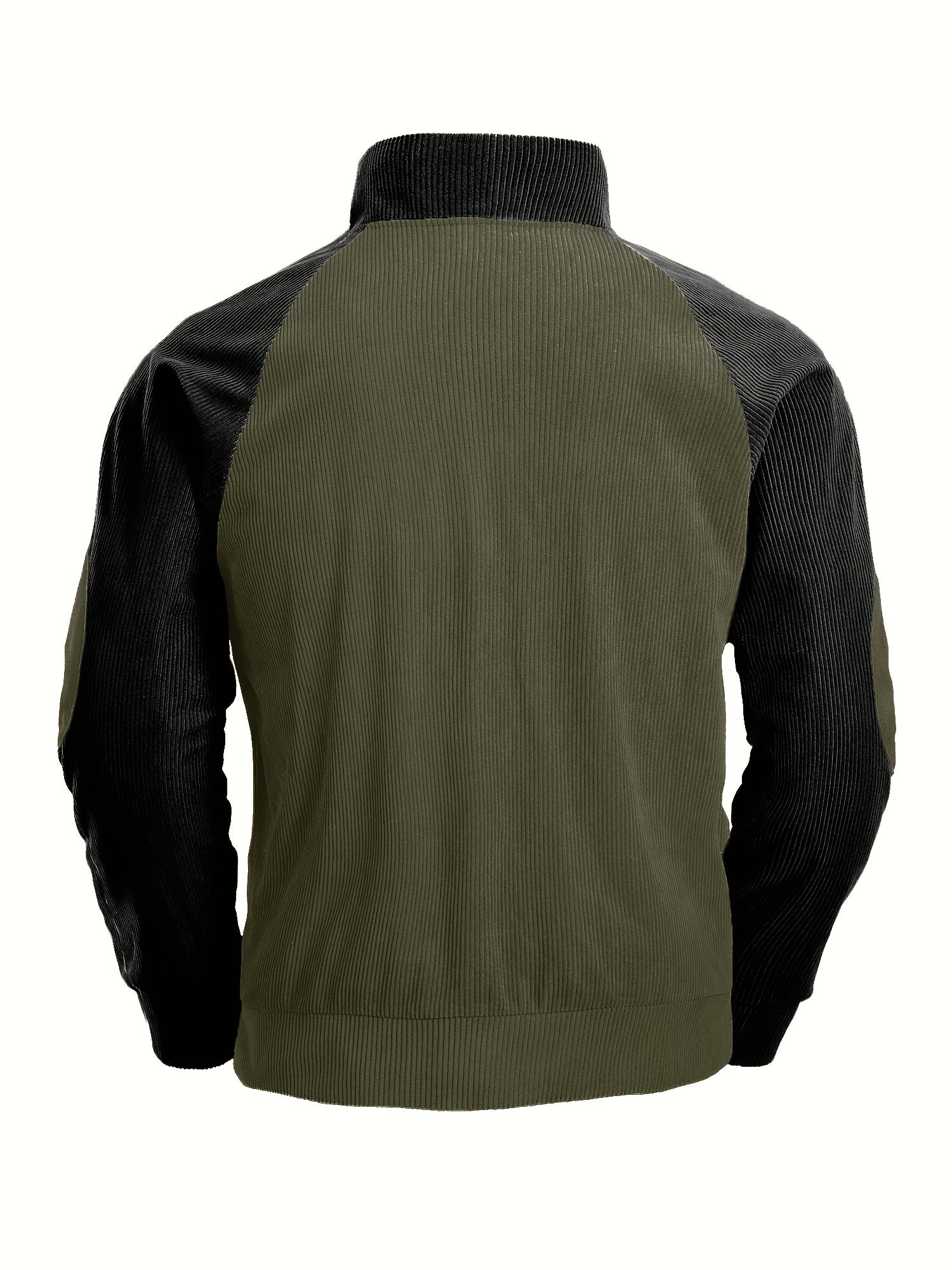 Ribbstickad vintage Henley skjorta med lå nga ärmar och stå krage