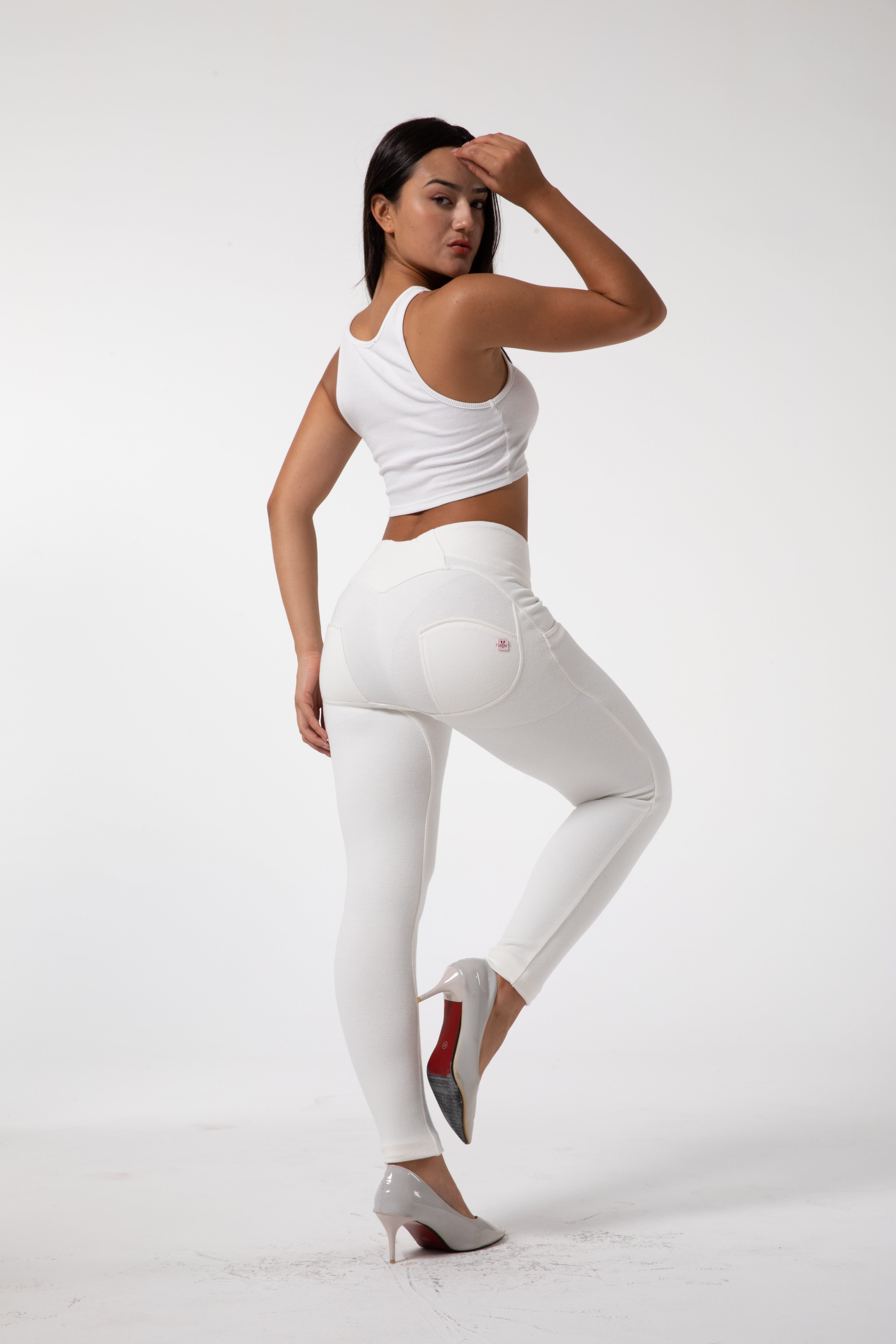 Tighta vita leggings med hög midja