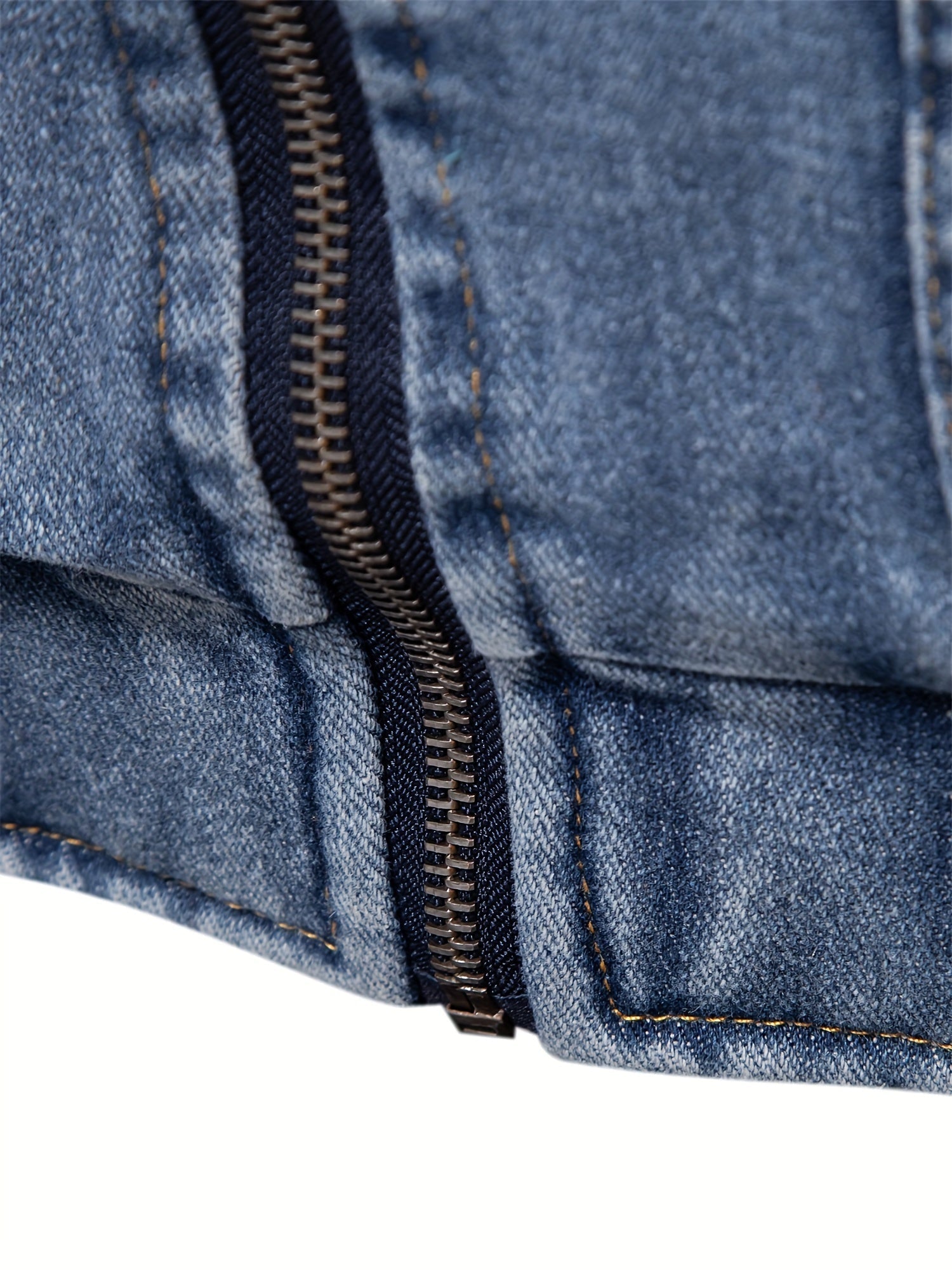 Denim fleecejacka för män