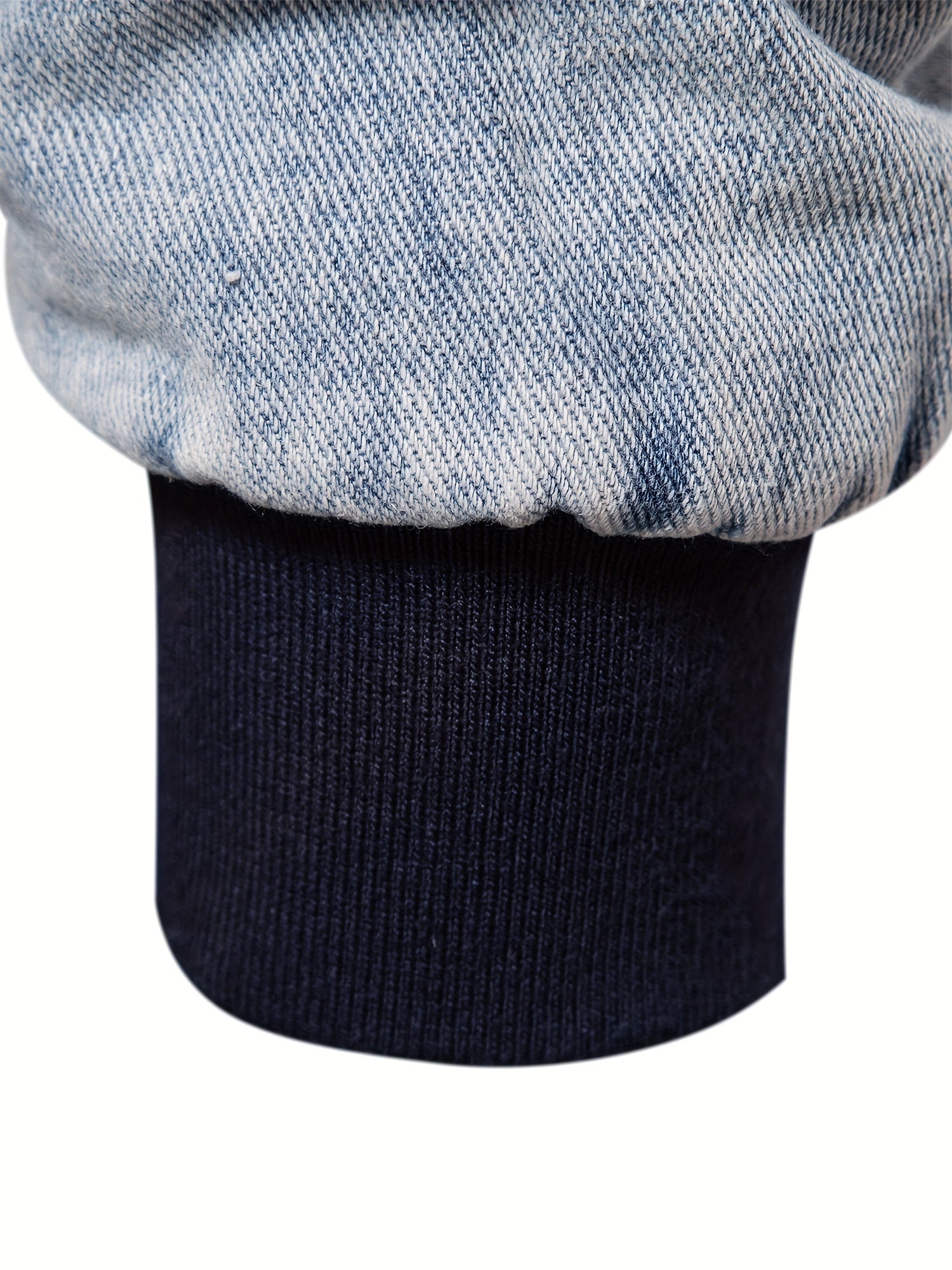 Denim fleecejacka för män