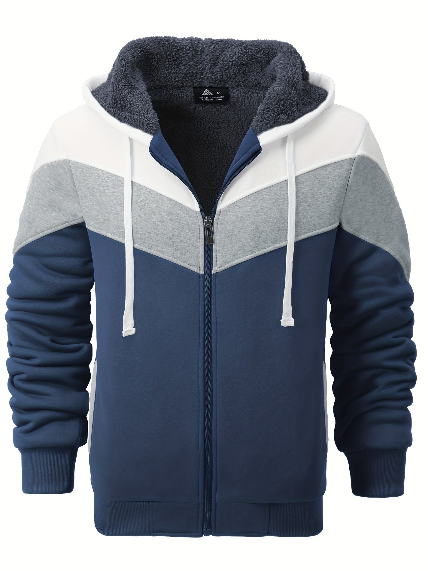 Må ngsidig päls hoodie för män