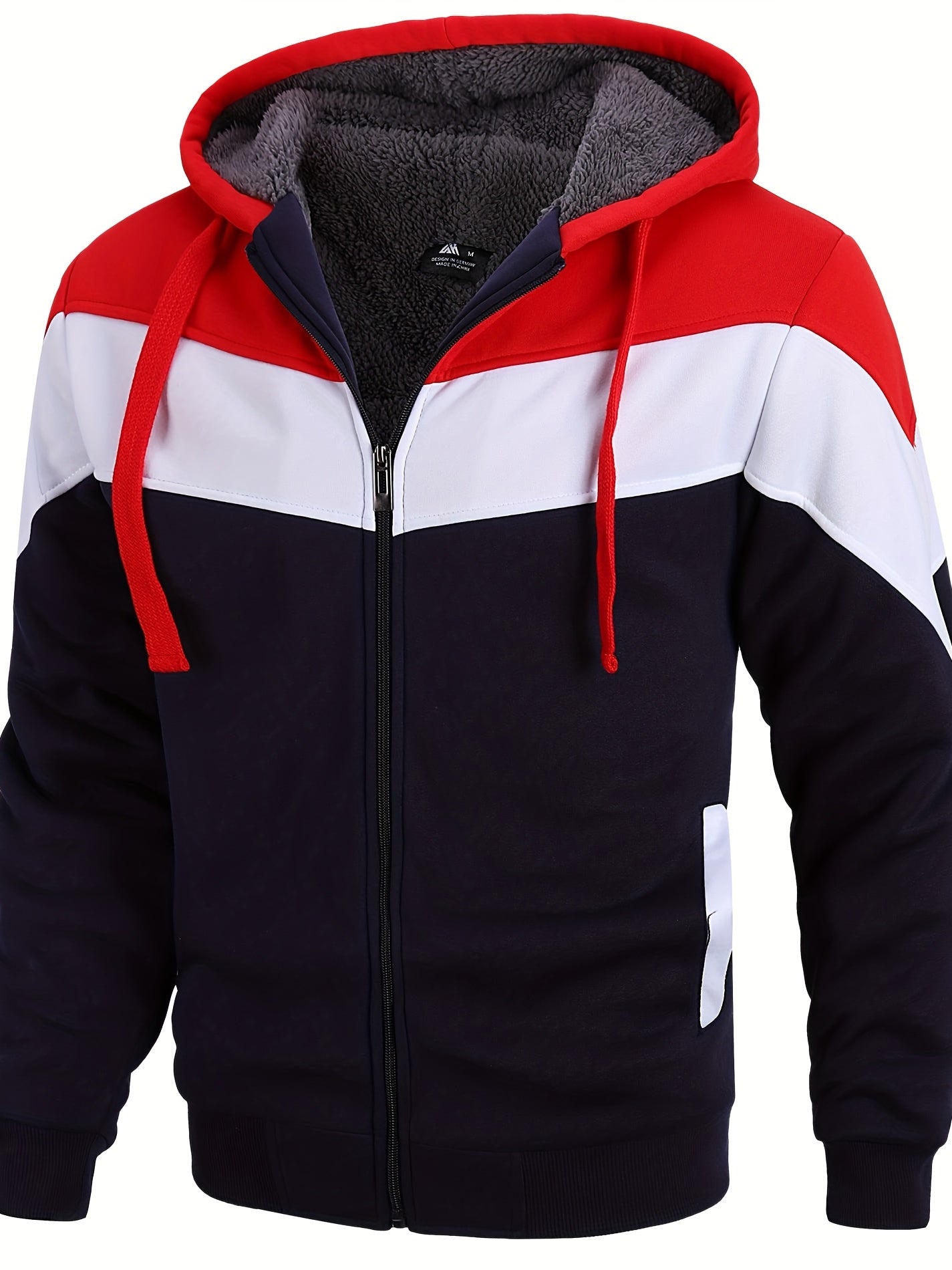 Må ngsidig päls hoodie för män