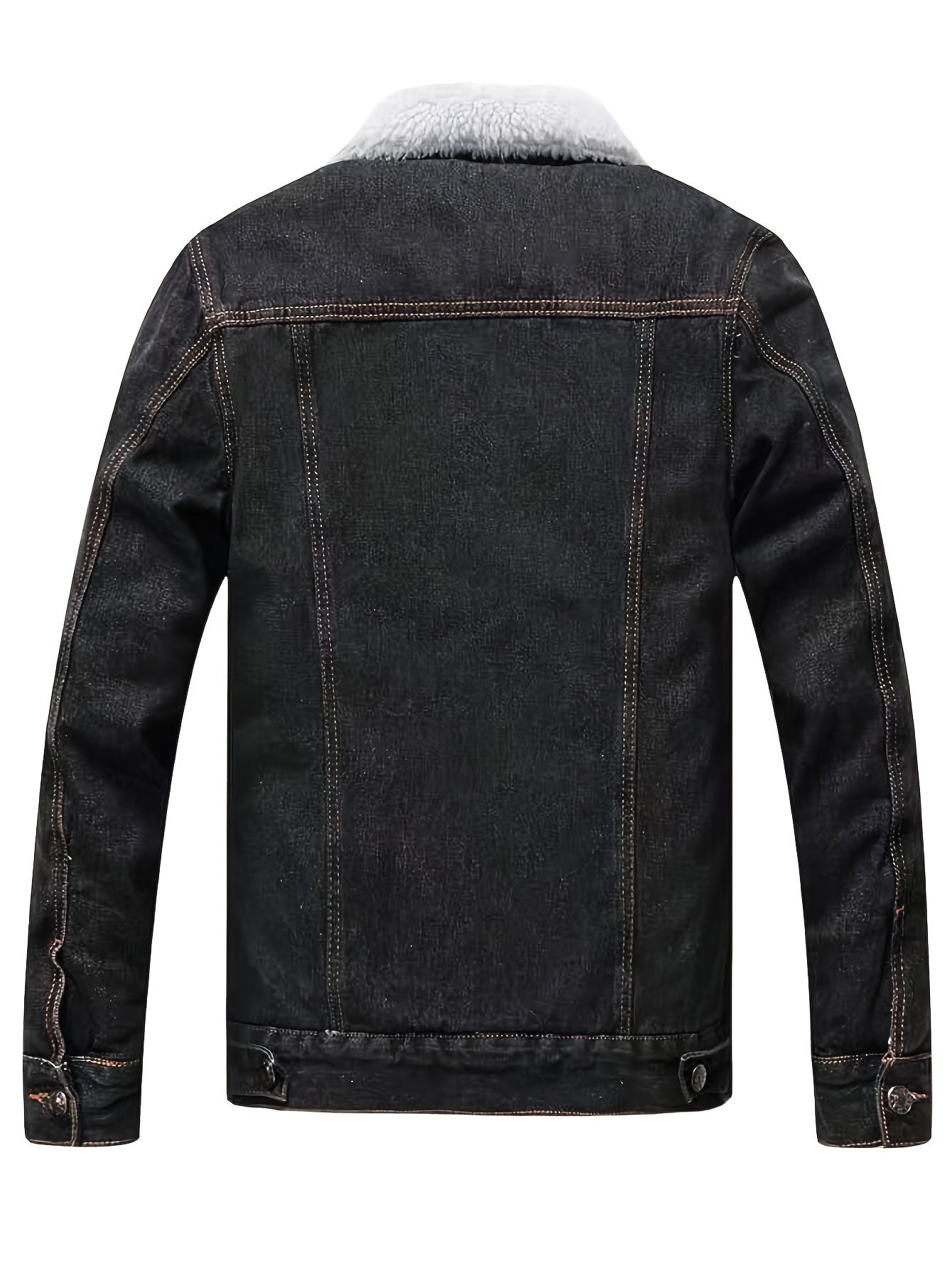 Svart jeansjacka i fleece