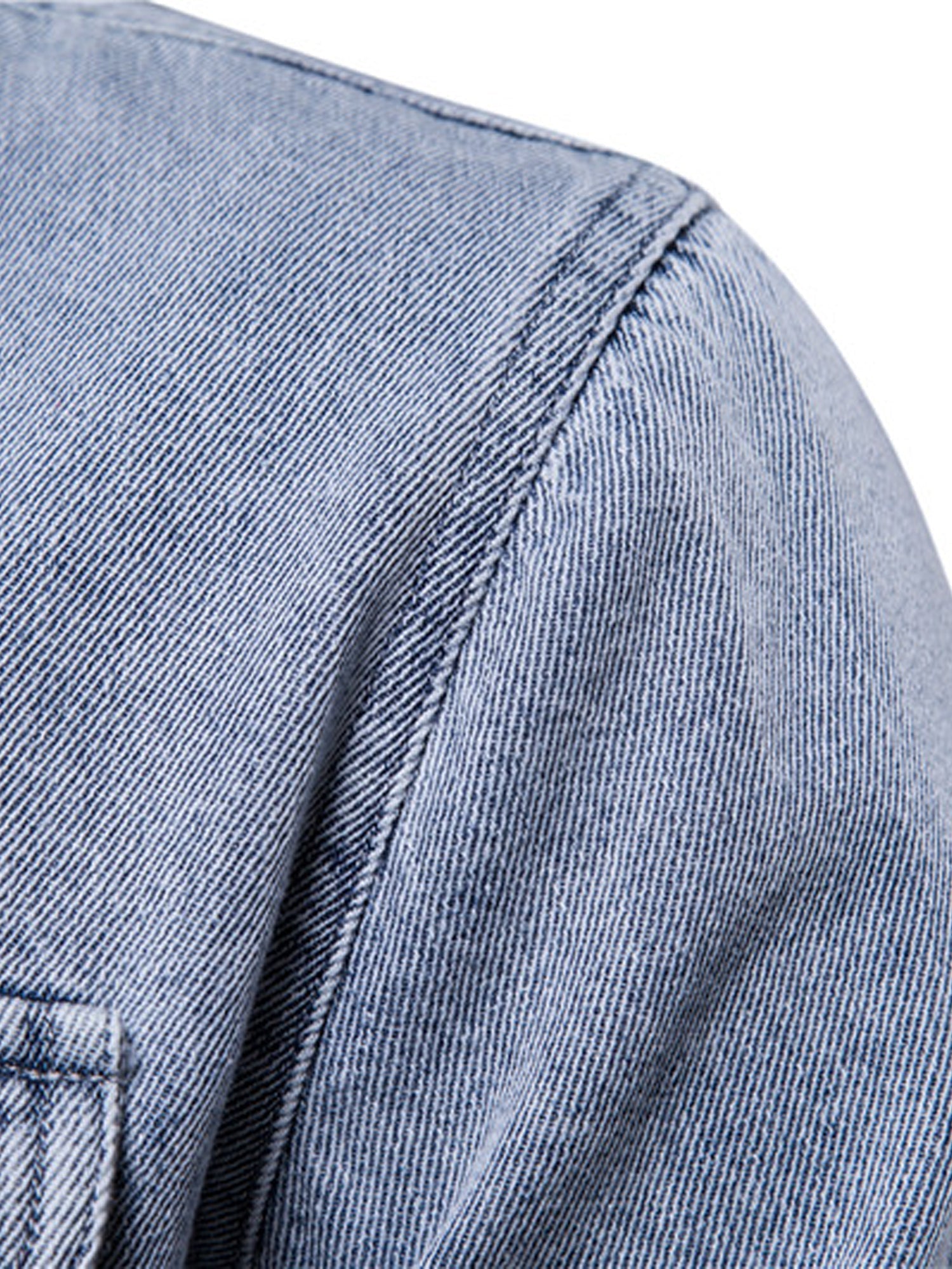 Lå ngärmad jeansskjorta för män