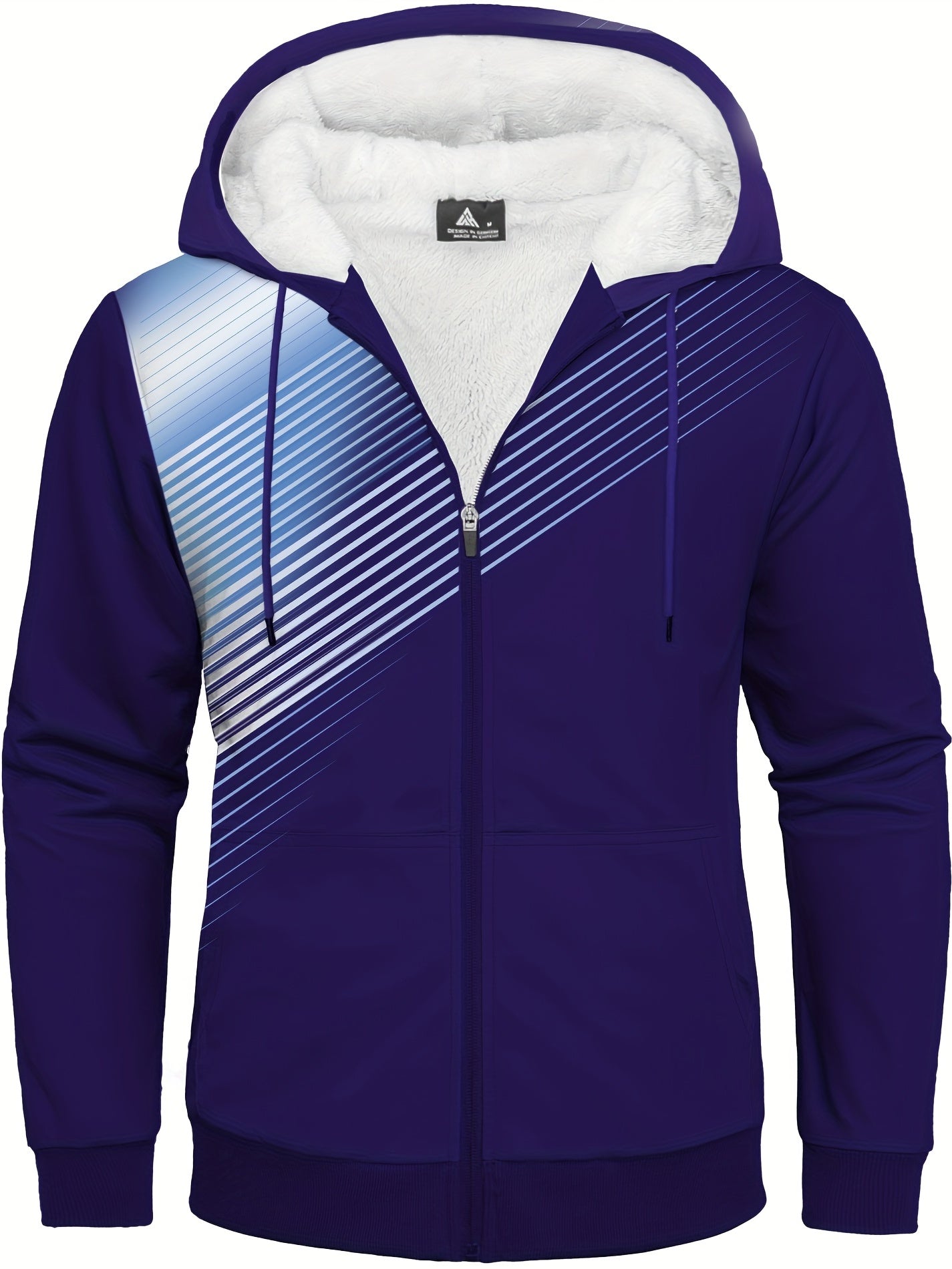 Randig päls hoodie för män