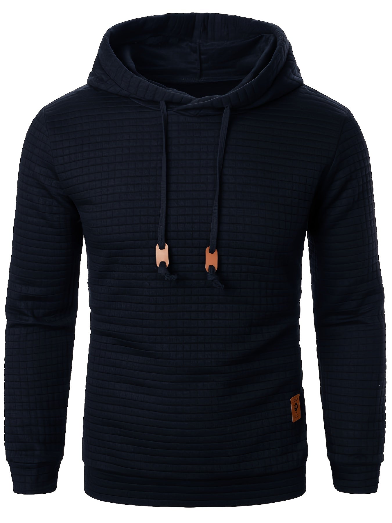 Bekväm lå ngärmad hoodie med vå ffelmönster