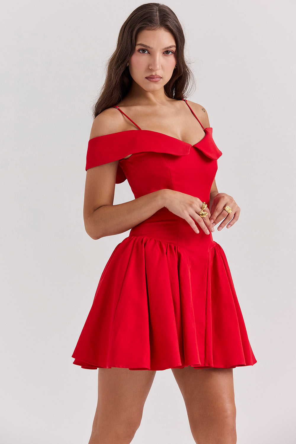 Off shoulder miniklänning